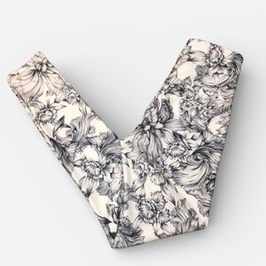 Marika Balance Collection Floral Leggings in Gray & White Size Small